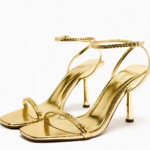 Zara Metallic Gold High Heels